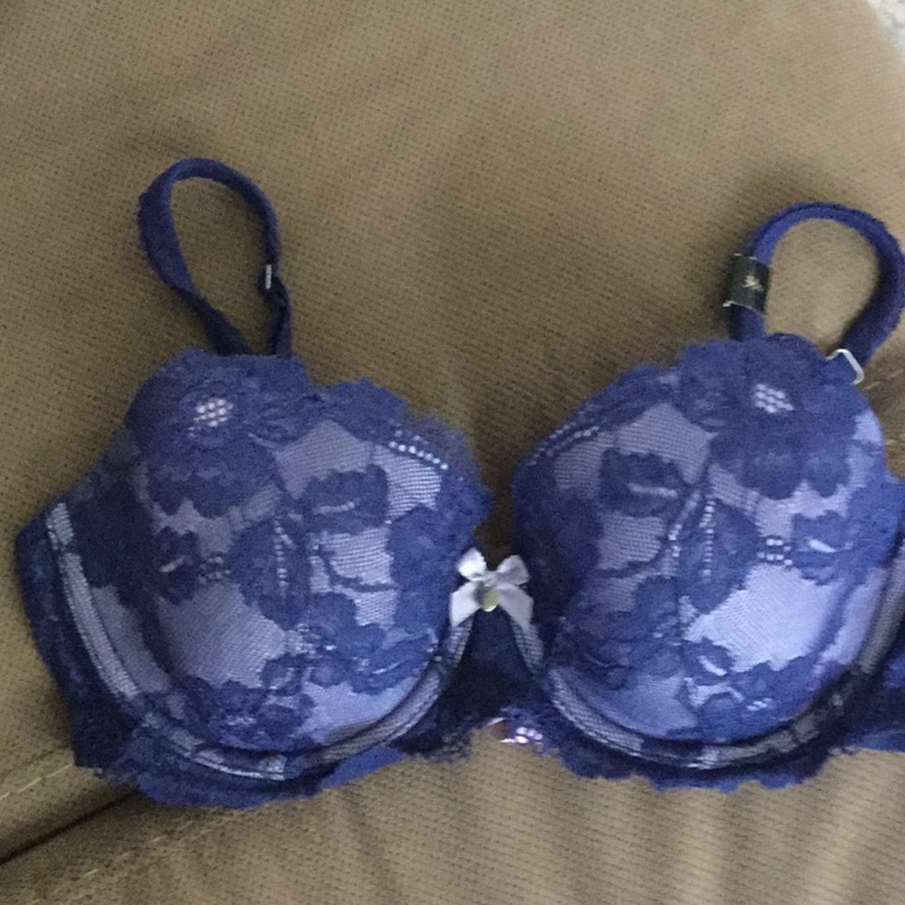 Navy blue lace bra/panty set Victoria’s Secret